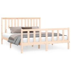 vidaXL Estructura de cama con cabecero madera maciza pino 160x200 cm
