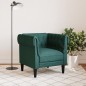 vidaXL Sillón Chesterfield de tela verde oscuro vidaXL Sillón Chesterfield de tela verde oscuro