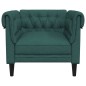 vidaXL Sillón Chesterfield de tela verde oscuro vidaXL Sillón Chesterfield de tela verde oscuro