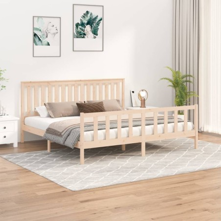 vidaXL Estructura de cama con cabecero madera maciza de pino 180x200cm