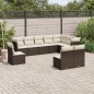 vidaXL Set de sofás de jardín 10 pzas y cojines ratán sintético marrón vidaXL Set de sofás de jardín 10 pzas y cojines ratán sintético marrón