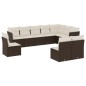 vidaXL Set de sofás de jardín 10 pzas y cojines ratán sintético marrón vidaXL Set de sofás de jardín 10 pzas y cojines ratán sintético marrón