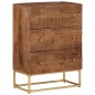 vidaXL Cómoda madera maciza de mango y hierro 55x30x76 cm vidaXL Cómoda madera maciza de mango y hierro 55x30x76 cm