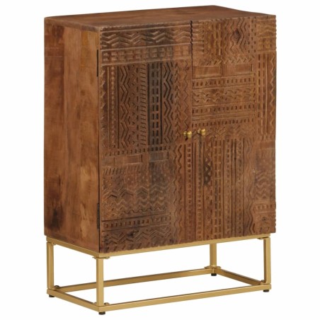 vidaXL Aparador de hierro y madera maciza de mango 55x30x76 cm