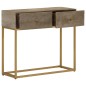 vidaXL Mesa consola madera maciza de mango y hierro 90x30x76 cm