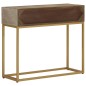 vidaXL Mesa consola madera maciza de mango y hierro 90x30x76 cm