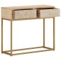 vidaXL Mesa consola madera maciza de mango y hierro 90x30x76 cm vidaXL Mesa consola madera maciza de mango y hierro 90x30x76 cm