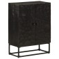 vidaXL Aparador de hierro y madera maciza de mango negro 55x30x76 cm