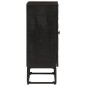vidaXL Aparador de hierro y madera maciza de mango negro 55x30x76 cm