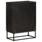 vidaXL Aparador de hierro y madera maciza de mango negro 55x30x76 cm
