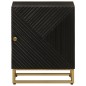 vidaXL Mesita de noche madera maciza mango y hierro negro 40x30x50 cm vidaXL Mesita de noche madera maciza mango y hierro negro 40x30x50 cm