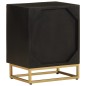 vidaXL Mesita de noche madera maciza mango y hierro negro 40x30x50 cm vidaXL Mesita de noche madera maciza mango y hierro negro 40x30x50 cm