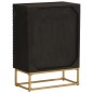 vidaXL Aparador de hierro y madera maciza de mango negro 55x30x76 cm vidaXL Aparador de hierro y madera maciza de mango negro 55x30x76 cm