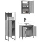 vidaXL Set de muebles de baño 3 pzas madera contrachapada gris sonoma vidaXL Set de muebles de baño 3 pzas madera contrachapada gris sonoma