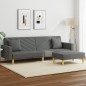 vidaXL Sofá cama de 2 plazas con almohadas y taburete tela gris oscuro vidaXL Sofá cama de 2 plazas con almohadas y taburete tela gris oscuro