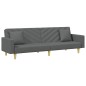 vidaXL Sofá cama de 2 plazas con almohadas y taburete tela gris oscuro vidaXL Sofá cama de 2 plazas con almohadas y taburete tela gris oscuro