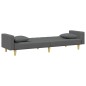 vidaXL Sofá cama de 2 plazas con almohadas y taburete tela gris oscuro vidaXL Sofá cama de 2 plazas con almohadas y taburete tela gris oscuro