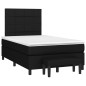 vidaXL Cama box spring con colchón tela negro 120x190 cm vidaXL Cama box spring con colchón tela negro 120x190 cm