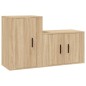 vidaXL Set de muebles para TV 2 pzas madera contrachapada roble sonoma vidaXL Set de muebles para TV 2 pzas madera contrachapada roble sonoma