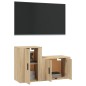 vidaXL Set de muebles para TV 2 pzas madera contrachapada roble sonoma vidaXL Set de muebles para TV 2 pzas madera contrachapada roble sonoma