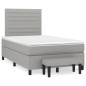vidaXL Cama box spring con colchón tela gris claro 120x190 cm vidaXL Cama box spring con colchón tela gris claro 120x190 cm