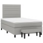 vidaXL Cama box spring con colchón tela gris claro 120x190 cm vidaXL Cama box spring con colchón tela gris claro 120x190 cm