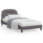 vidaXL Cama con colchón cuero sintético gris 100x200 cm vidaXL Cama con colchón cuero sintético gris 100x200 cm
