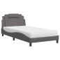 vidaXL Cama con colchón cuero sintético gris 100x200 cm vidaXL Cama con colchón cuero sintético gris 100x200 cm