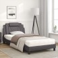 vidaXL Cama con colchón cuero sintético gris 100x200 cm vidaXL Cama con colchón cuero sintético gris 100x200 cm