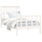 vidaXL Estructura de cama con cabecero madera de pino blanca 90x200 cm vidaXL Estructura de cama con cabecero madera de pino blanca 90x200 cm
