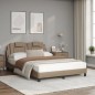 vidaXL Cama con colchón cuero sintético capuchino 120x200 cm