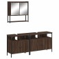 vidaXL Set de muebles baño 3 pzas madera contrachapada roble marrón vidaXL Set de muebles baño 3 pzas madera contrachapada roble marrón