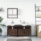 vidaXL Set de muebles baño 3 pzas madera contrachapada roble marrón vidaXL Set de muebles baño 3 pzas madera contrachapada roble marrón