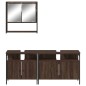 vidaXL Set de muebles baño 3 pzas madera contrachapada roble marrón vidaXL Set de muebles baño 3 pzas madera contrachapada roble marrón