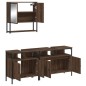 vidaXL Set de muebles baño 3 pzas madera contrachapada roble marrón vidaXL Set de muebles baño 3 pzas madera contrachapada roble marrón