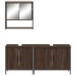 vidaXL Set de muebles baño 3 pzas madera contrachapada roble marrón vidaXL Set de muebles baño 3 pzas madera contrachapada roble marrón