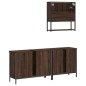 vidaXL Set de muebles baño 3 pzas madera contrachapada roble marrón vidaXL Set de muebles baño 3 pzas madera contrachapada roble marrón