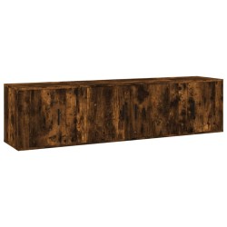 vidaXL Set de muebles de TV 3 pzas madera contrachapada roble ahumado