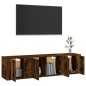 vidaXL Set de muebles de TV 3 pzas madera contrachapada roble ahumado