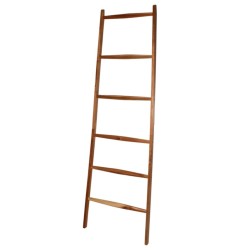 Bathroom Solutions Toallero de escalera con 6 barras madera natural