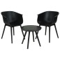 ProGarden Juego de muebles de patio de 3 piezas PP negro ProGarden Juego de muebles de patio de 3 piezas PP negro