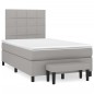 vidaXL Cama box spring con colchón tela gris claro 120x190 cm vidaXL Cama box spring con colchón tela gris claro 120x190 cm