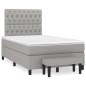 vidaXL Cama box spring con colchón tela gris claro 120x190 cm