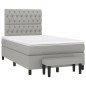 vidaXL Cama box spring con colchón tela gris claro 120x190 cm
