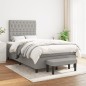 vidaXL Cama box spring con colchón tela gris claro 120x190 cm