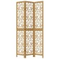 vidaXL Biombo separador de 3 paneles madera maciza paulownia marrón vidaXL Biombo separador de 3 paneles madera maciza paulownia marrón