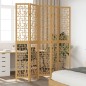 vidaXL Biombo separador de 5 paneles madera maciza paulownia marrón vidaXL Biombo separador de 5 paneles madera maciza paulownia marrón