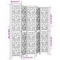 vidaXL Biombo separador de 5 paneles madera maciza paulownia marrón vidaXL Biombo separador de 5 paneles madera maciza paulownia marrón