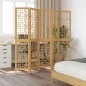 vidaXL Biombo separador de 5 paneles madera maciza paulownia marrón vidaXL Biombo separador de 5 paneles madera maciza paulownia marrón