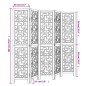 vidaXL Biombo separador de 5 paneles madera maciza paulownia marrón vidaXL Biombo separador de 5 paneles madera maciza paulownia marrón
